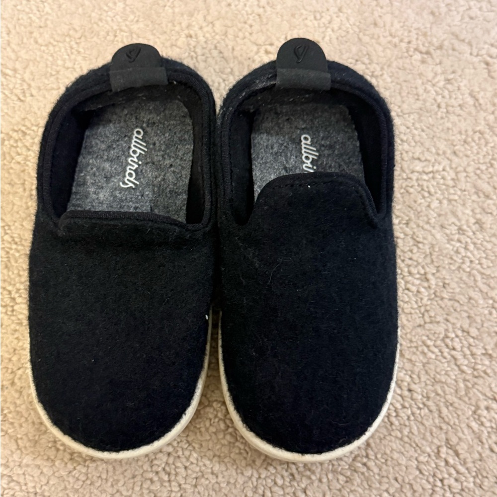 Allbirds Smallbirds Wool Loungers Black Toddler Slip On Shoes Size 6 Little Kids